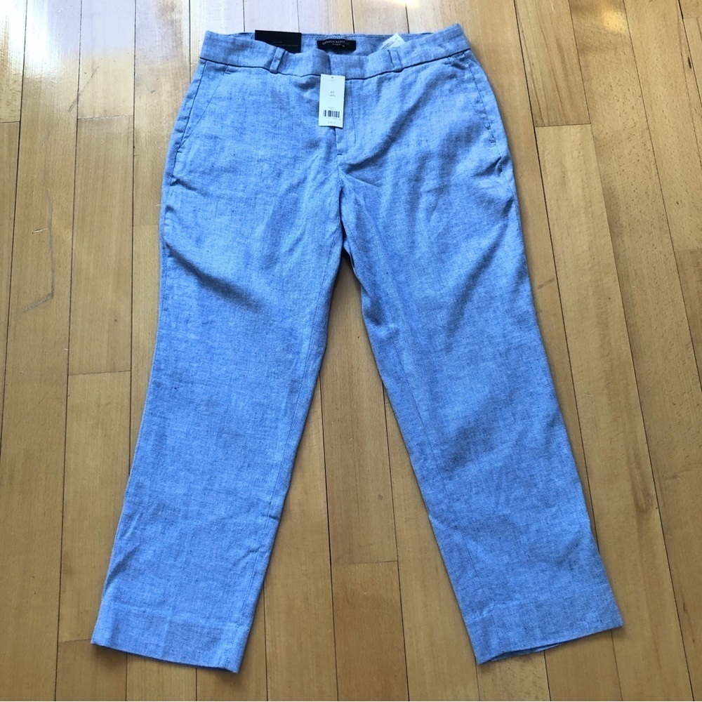 NWT Banana Republic Avery Stretch Linen Chambray Cropped Pants 6P